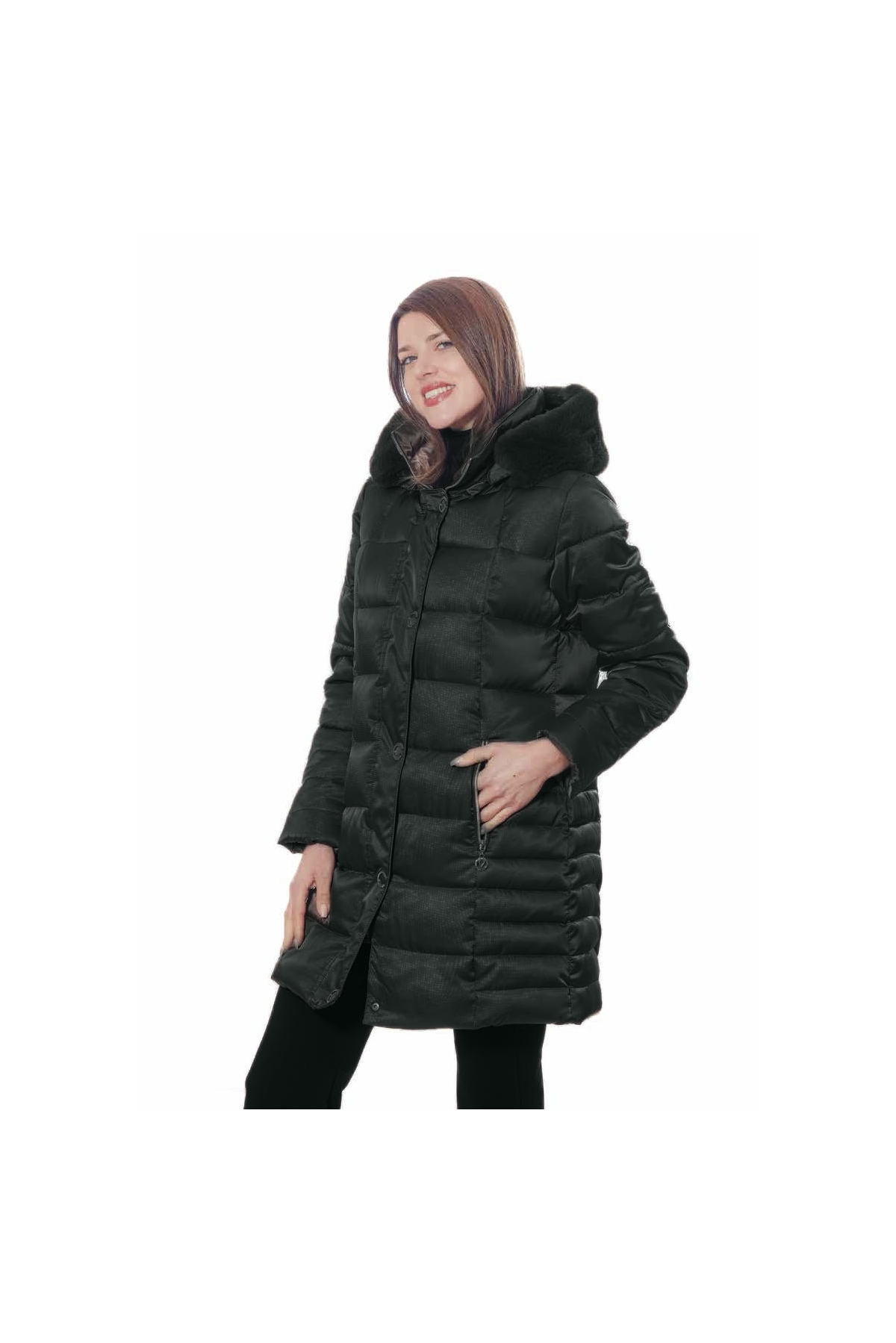 PARKA MUJER LARGA BRILLO 044AMALIA